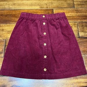 Burgundy Corduroy girls skirt